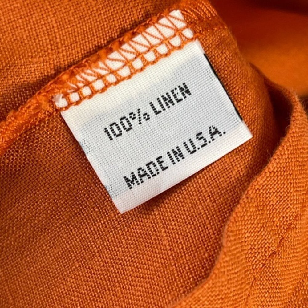 Bryn Walker orange 100% linen oversized boxy Lagenlook tunic Baxter shirt XS - Picture 8 of 11